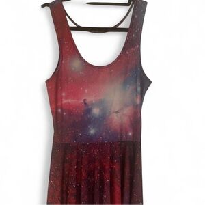 Galaxy Print Sleeveless Dress
